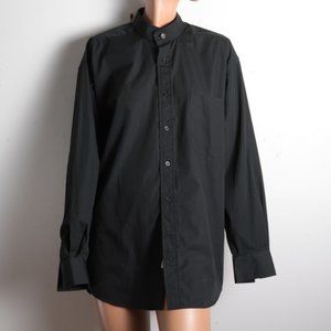 Vintage Christian Dior Chemise black dress shirt Medium